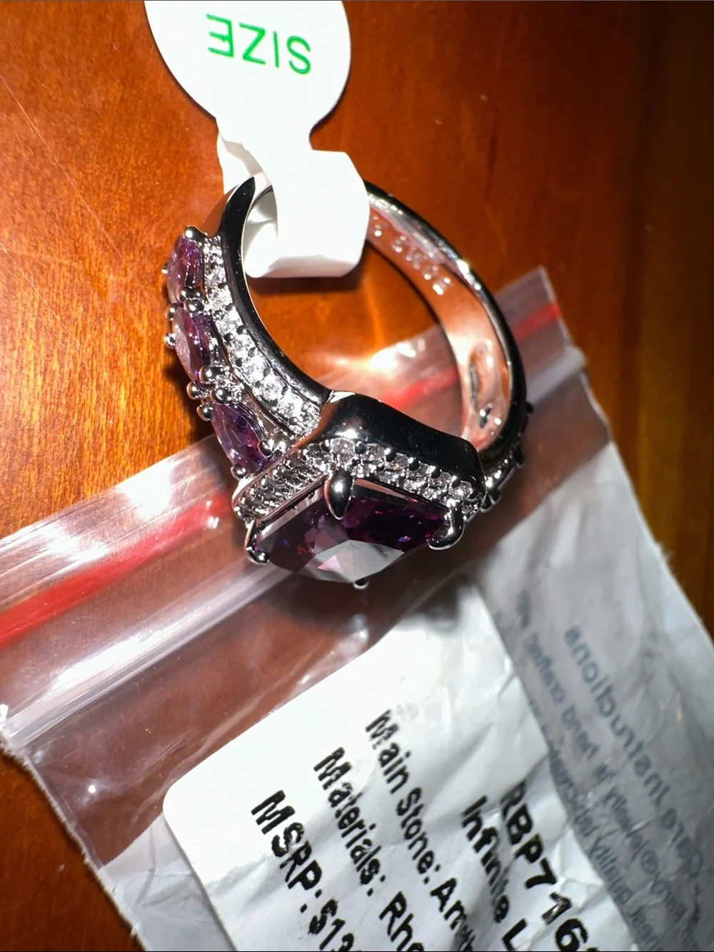 Infinite Love Amethyst Cubic Zirconia Ring - Purple